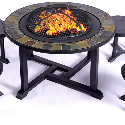 Centurion Supports Fireology CORDOVA Garden and Patio Heater Fire Pit Brazier, Table, Barbecue and Ice Bucket