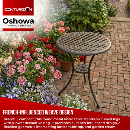 Centurion Supports OSHOWA Black Garden and Patio Cast Aluminium Bistro Table