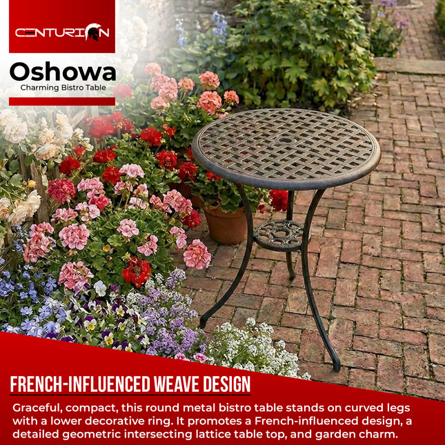 Centurion Supports OSHOWA Black Garden and Patio Cast Aluminium Bistro Table