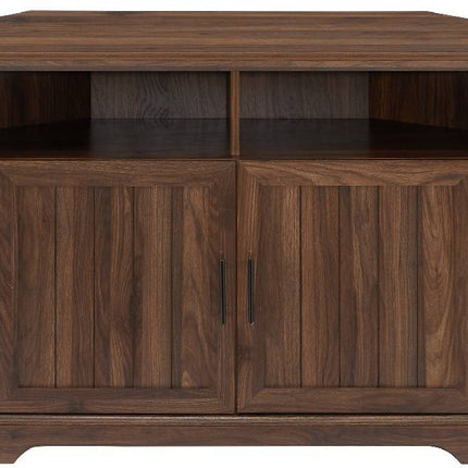 Centurion Supports SAVANNAH True-Corner-Friendly Walnut 6-Shelf Luxury Cabinet Suitable for Flat Screen TVs up to 50" - Grade A