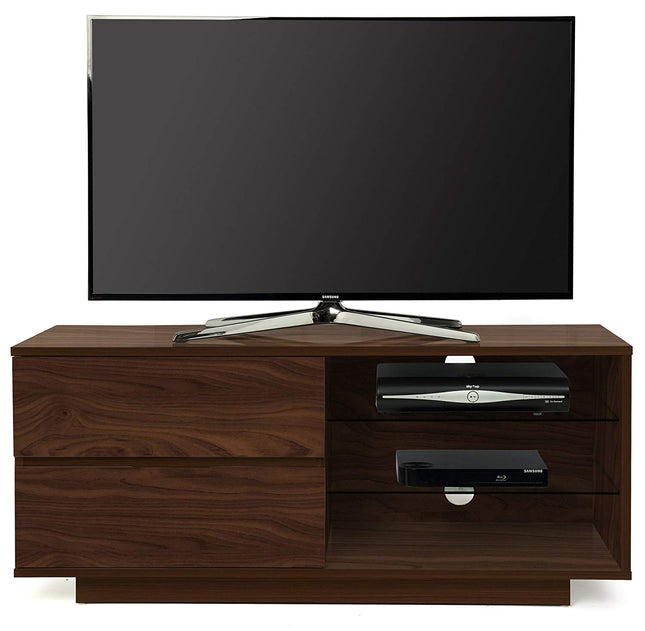 Centurion Supports Gallus Premium Walnut with 2-Walnut Drawers and 3-Shelves 32"-55" LED/OLED/LCD TV Cabinet - Grade A