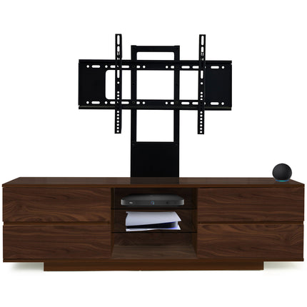 Homeology Avitus Walnut with 4-Walnut Drawers and 3-Shelves up to 65" LED, LCD, Plasma TV Stand with Mounting Arm