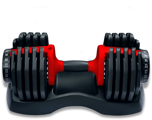 Strongology Urban25 Single Home Fitness Black Red Adjustable Smart Dumbbells from 2.5kg up to 25kg Training Weights - Grade A