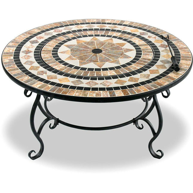 Centurion Supports Fireology BELUGA Opulent Garden and Patio Heater Fire Pit Brazier, Coffee Table, Barbecue and Ice Bucket - Marble Finish - Grade A
