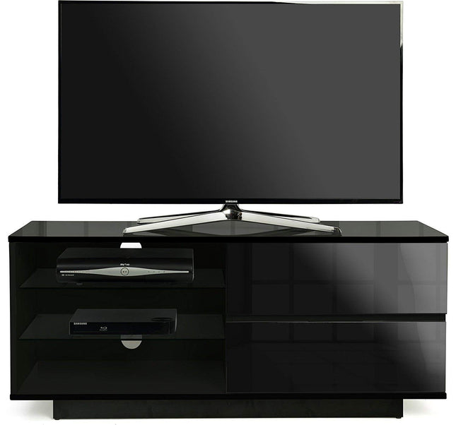 Centurion Supports Gallus Black Gloss Designer Stand up to 55" Flat Screen LED and LCD TV Cabinet - Grade A