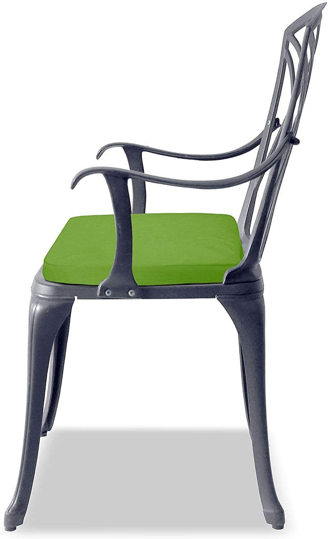 Centurion Supports OSHOWA Luxurious Garden and Patio Table and 4 Large Chairs with Armrests Cast Aluminium Bistro Set - Grey with Green Cushions