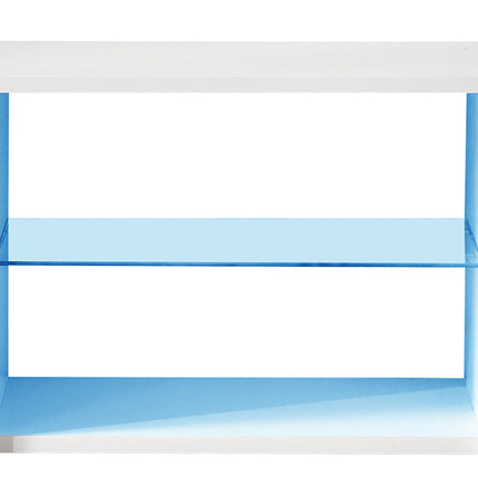 MDA Designs Ara White Modern TV Cabinet for Flat TV Screens of up to 65" Entertainment Unit with Built-in Blue LED Lights