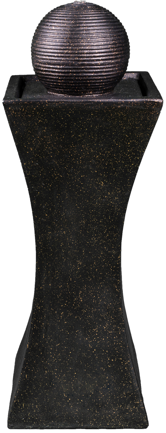 MDA Designs Sequanna Hourglass and Sphere Decoration Water Feature Garden and Patio Fountain with Light