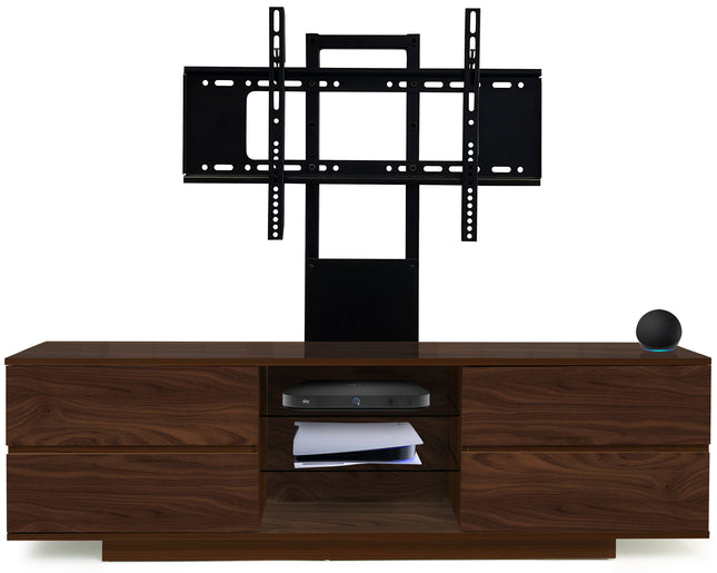 Centurion Supports Avitus Walnut with 4-Walnut Drawers and 3-Shelves up to 65" LED, LCD, Plasma TV Stand with Mounting Arm