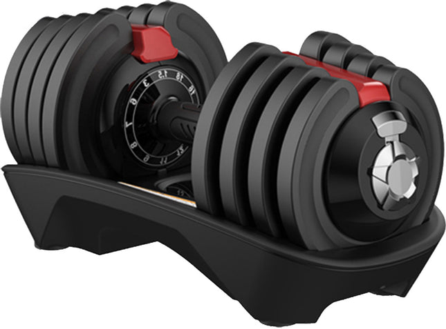 Strongology ELEMENT18 Black and Red Home Fitness Smart Adjustable Dumbbell from 1.5kg up to 18kg Training Weights Pair