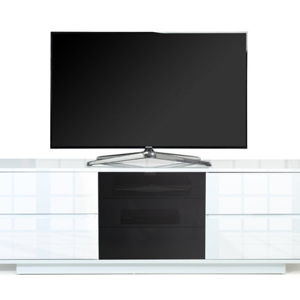 Centurion Supports AVITUS ULTRA Remote Friendly BeamThru Gloss White with 4-White Drawers 32"-65" Flat Screen TV Cabinet