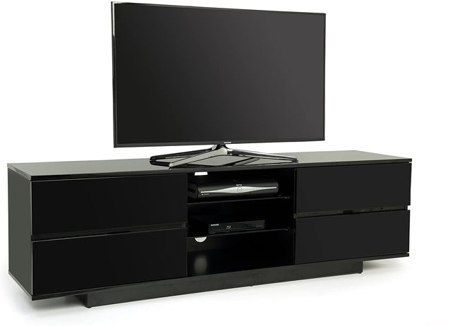 Centurion Supports AVITUS High Gloss Black with 4-Black Drawers for 32"-65" LED/OLED/LCD TV Cabinet - FULLY ASSEMBLED