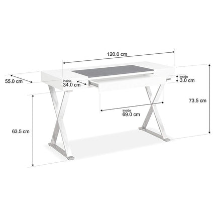 Centurion Supports ADONIS Gloss White Ergonomic Home Office Desk with Built-In Wireless Qi Charging