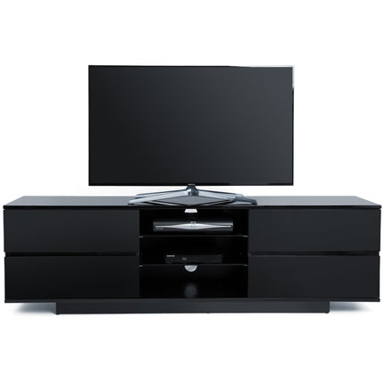 Centurion Supports Avitus Gloss Black with 4-Black Drawers and 3-Shelf 32"-65" LED/LCD/Plasma TV Stand