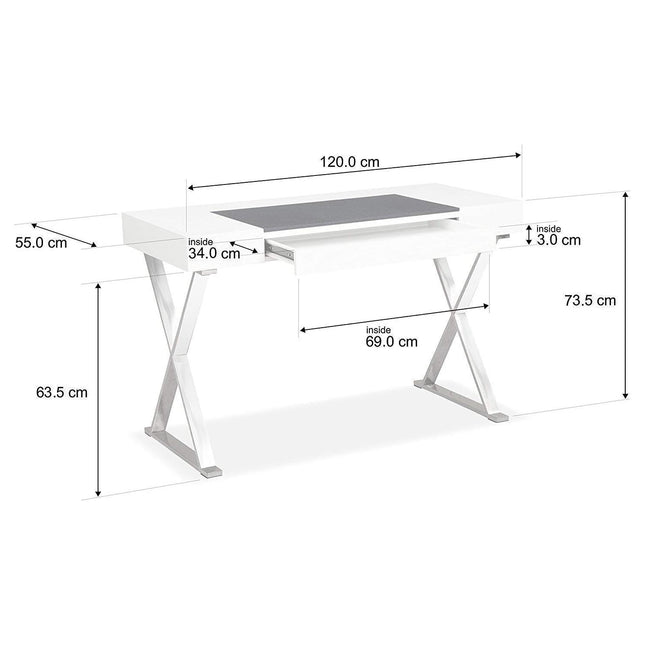 Centurion Supports ADONIS Gloss White Ergonomic Home Office Desk with Built-In Wireless Qi Charging - Grade A