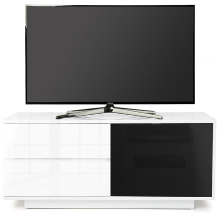 Centurion Supports Gallus Ultra Remote Friendly BeamThru Gloss White with 2-White Drawers 32"-55" Flat Screen Cabinet TV Stand