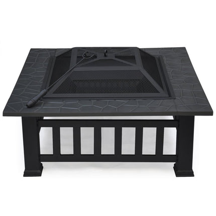 Centurion Supports GEDI Multi-Functional Black Square Outdoor Garden and Patio Heater Fire Pit Brazier