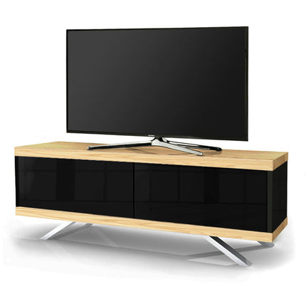 MDA Designs TUCANA 1200 HYBRID BLACK OAK Beam Thru Remote-Friendly up to 60" Flat Screen TV Cabinet