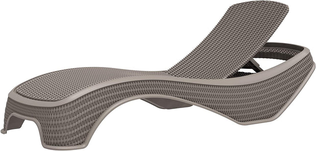 Centurion Supports MALDIVES Warm Grey Outdoor High-End PU Rattan Adjustable Sun Lounger-Fully Assembled