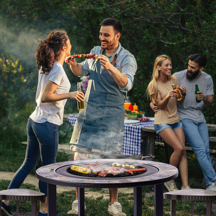 Centurion Supports Fireology CORDOVA Set Garden and Patio Round Heater, Fire Pit, Brazier, Table, Barbecue and Ice Bucket