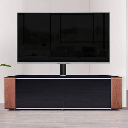 MDA Designs Sirius 1600 Black Cabinet with Walnut/Oak Interchangeable Trims for Flat Screen TVs up to 65" with Mounting Bracket - Grade A