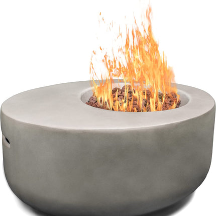 MDA Designs ECHO Light Grey Lavish Garden & Patio Gas Fire Pit with Eco-Stone Finish