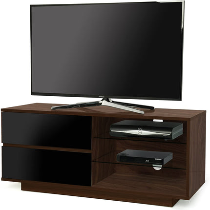 Centurion Supports GALLUS Walnut with 2-Black Drawers for 32"-55" LED/OLED/LCD TV Cabinet - Fully Assembled