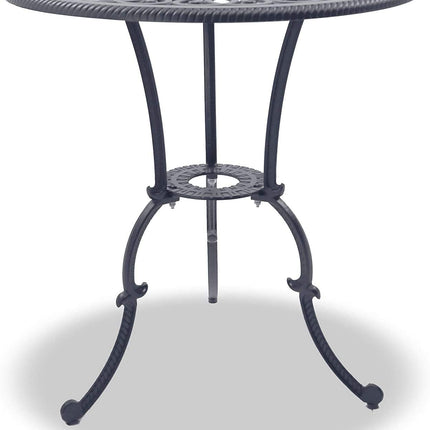 Centurion Supports BANGUI Grey Luxurious Garden and Patio Table and 4 Large Chairs with Armrests Cast Aluminium Bistro Set