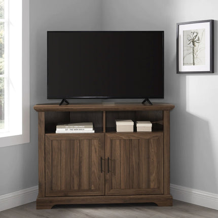 Centurion Supports SAVANNAH True-Corner-Friendly Walnut 6-Shelf Luxury Cabinet Suitable for Flat Screen TVs up to 50" - Grade A