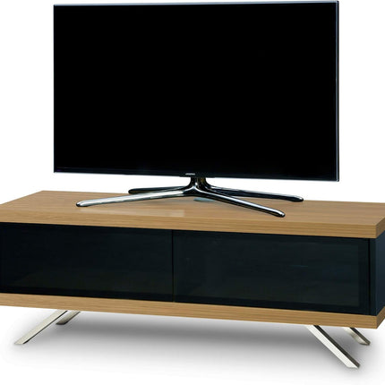 MDA Designs TUCANA 1200 HYBRID BLACK OAK Beam Thru Remote-Friendly up to 60" Flat Screen TV Cabinet - Grade A
