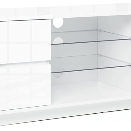 Centurion Supports Avitus Premium High Gloss White with 4-White Drawers and 3-Shelf 32"-65" LED/OLED/LCD TV Cabinet - Grade A