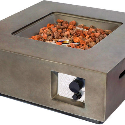 MDA Designs Loki Dark Grey Lavish Garden & Patio Gas Fire Pit with Eco-Stone Finish