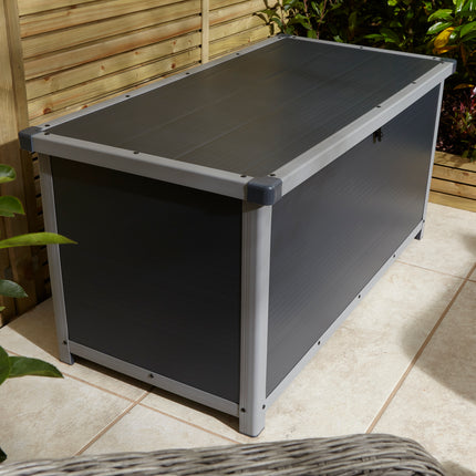 342 Litre Lift-up Lid Storage Container in Dark Grey with Light Grey Trim