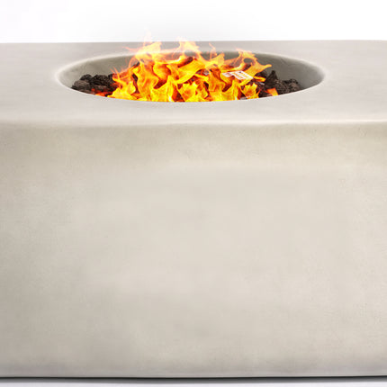 Centurion Supports Fireology ADELPHI Light Grey Lavish Garden and Patio Gas Fire Pit with Eco-Stone Finish - Fully Assembled - Grade A