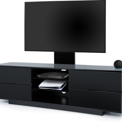 Centurion Supports AVITUS Gloss Black with 4-Black Drawers for up to 65" LED/LCD/Plasma TV Stand with Mounting Arm