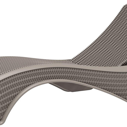Centurion Supports MALDIVES Warm Grey Outdoor High-End PU Rattan Adjustable Sun Lounger-FULLY ASSEMBLED - Grade A