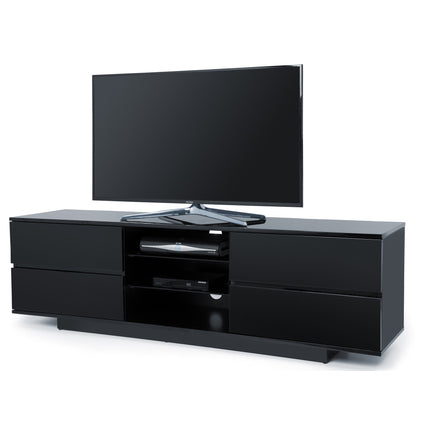 Centurion Supports Avitus Gloss Black with 4-Black Drawers and 3-Shelf 32"-65" LED/LCD/Plasma TV Stand