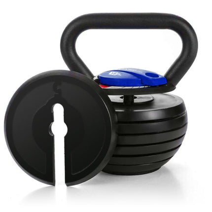 Strongology Hercules18 7-in-1 Adjustable Smart Kettlebell up to 18kg Black with Blue Dial Home Fitness Gym Equipment - Grade A