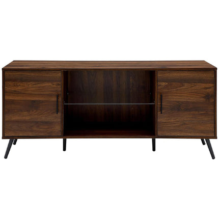 Centurion Supports PORTOBELLO Luxury Walnut Dual Compartment Storage 6-Shelf up to 65" Flat Screen TV Cabinet - Grade A