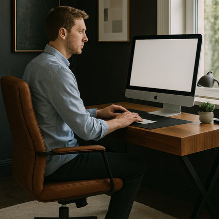 Centurion Supports ADONIS Walnut with Matte Black Legs Ergonomic Luxury Home Office Desk