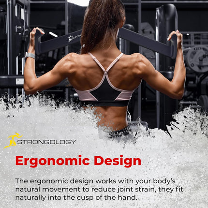 Strongology Lat Bar Pull Down Bar Attachments, Workout Accessory for Gym, Fitness, Cable Weightlifting Use, Strength Training Arms, Triceps, Back, Shoulders - Grade A