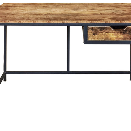 MDA Designs Ottawa Home Office Study Ergonomic Desk Table Workstation with Drawer Nutmeg Black - Grade A