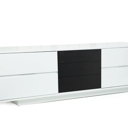 Centurion Supports AVITUS ULTRA Remote Friendly BeamThru Gloss White with 4-White Drawers 32"-65" Flat Screen TV Cabinet