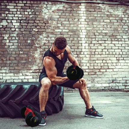 Strongology Urban25 Single Home Fitness Black Red Adjustable Smart Dumbbells from 2.5kg up to 25kg Training Weights - Grade A