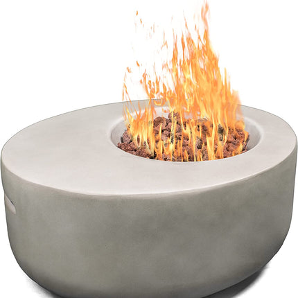 MDA Designs ECHO Light Grey Lavish Garden & Patio Gas Fire Pit with Eco-Stone Finish