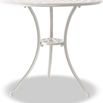 Centurion Supports OSHOWA Luxurious Garden and Patio Table and 4 Large Chairs with Armrests Cast Aluminium Bistro Set - White