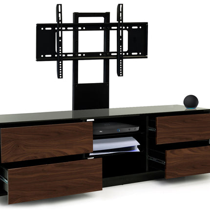 Centurion Supports AVITUS Gloss Black with 4-Walnut Drawers for up to 65" LED/LCD/Plasma TV Stand with Mounting Arm