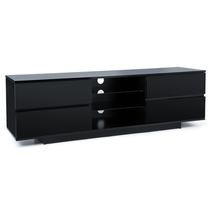Centurion Supports Avitus Gloss Black with 4-Black Drawers and 3-Shelf 32"-65" LED/LCD/Plasma TV Stand