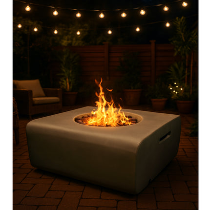Centurion Supports Fireology ADELPHI Dark Grey Lavish Garden and Patio Gas Fire Pit with Eco-Stone Finish - Fully Assembled - Grade A