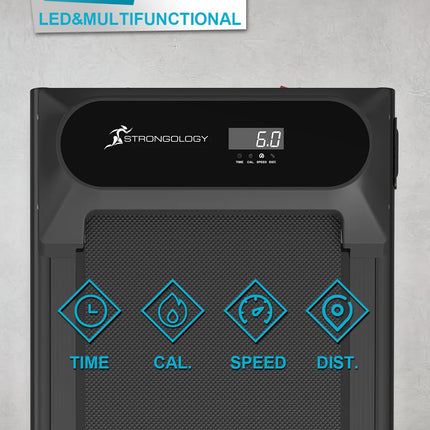 Strongology EVOLUTION Quiet 2.0HP Adjustable Speed 1-6km/h Slim LED Treadmill - Grade A